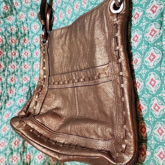 Tignanello Gold Leather Shoulder Bag - Picture 3 of 6